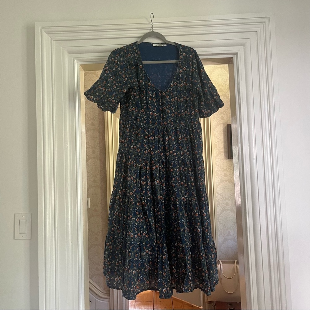 Roller Rabbit midi dress with puff sleeves and flowy skirt